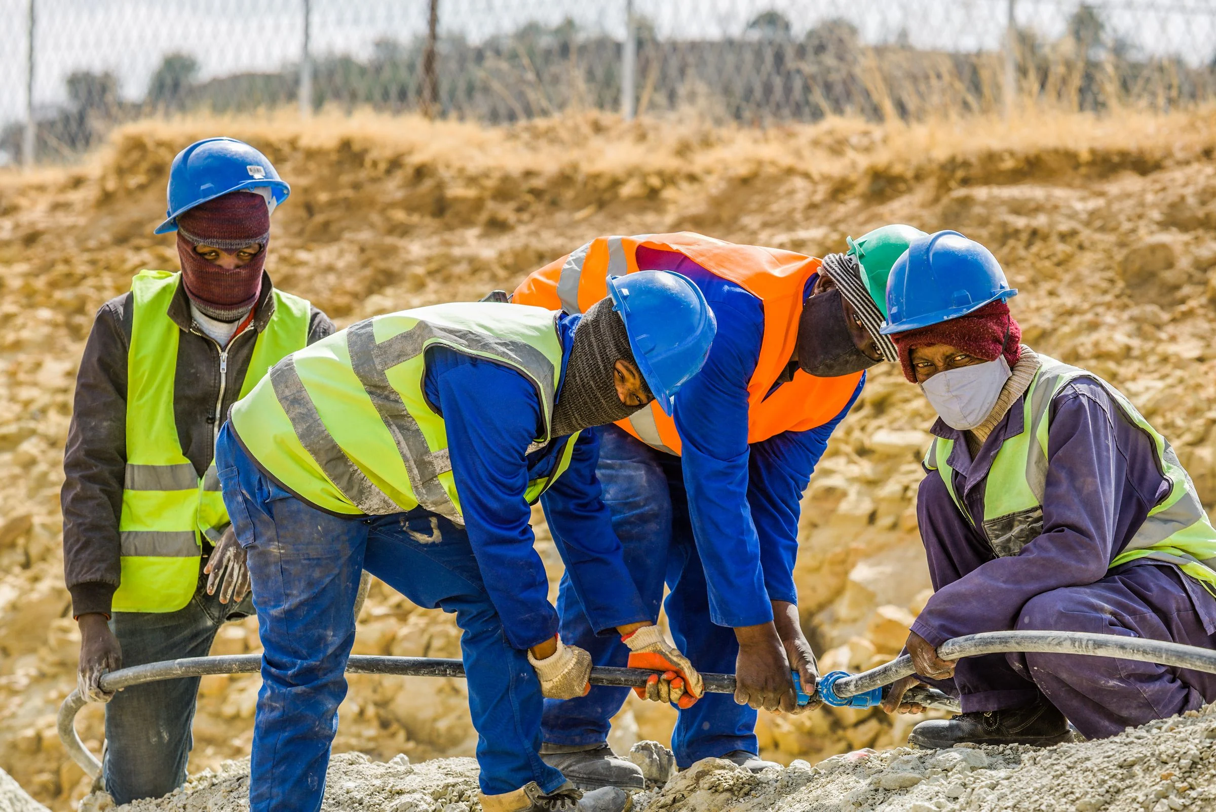 Construction team at work